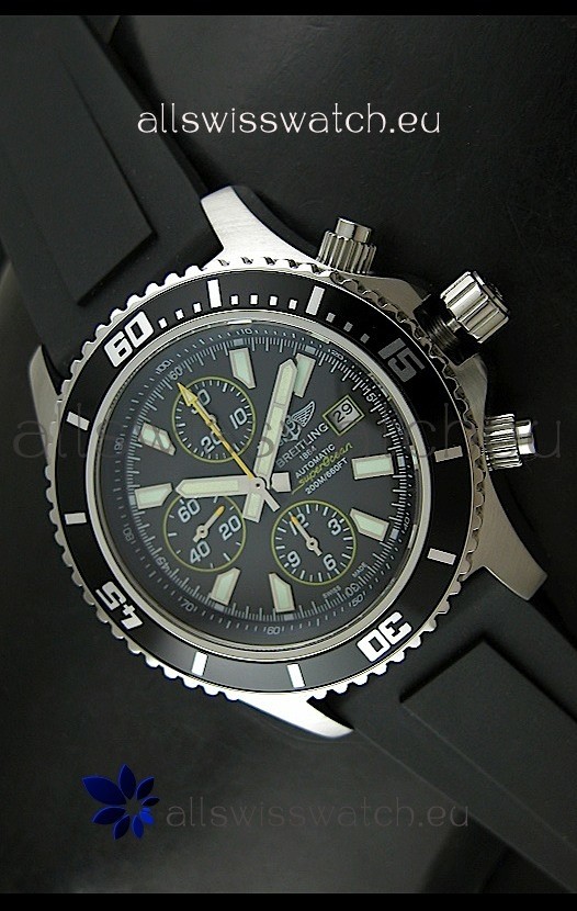 Breiting Superocean Chronograph Swiss Replica Watch in Black Dial - 1:1 Mirror Replica