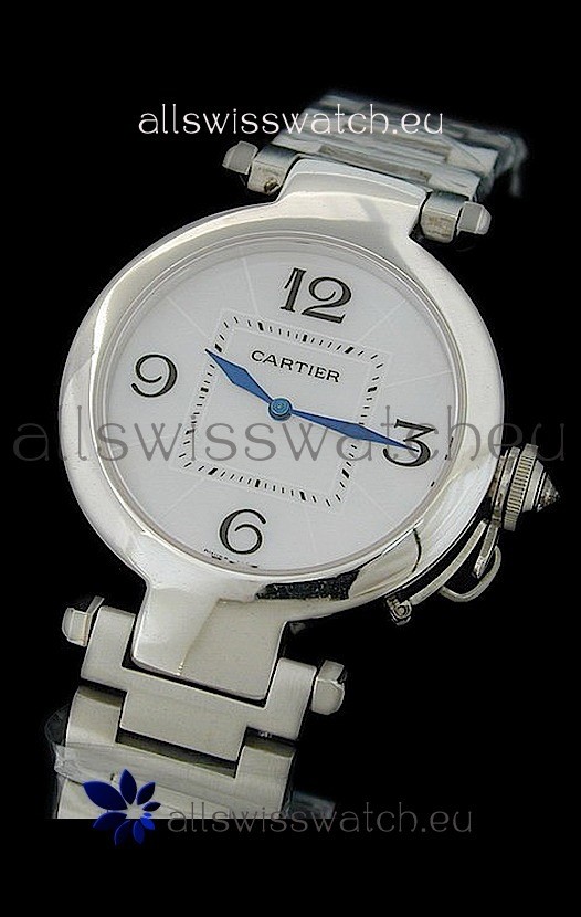 Cartier Pasha de Swiss Replica Automatic Watch in White Dial