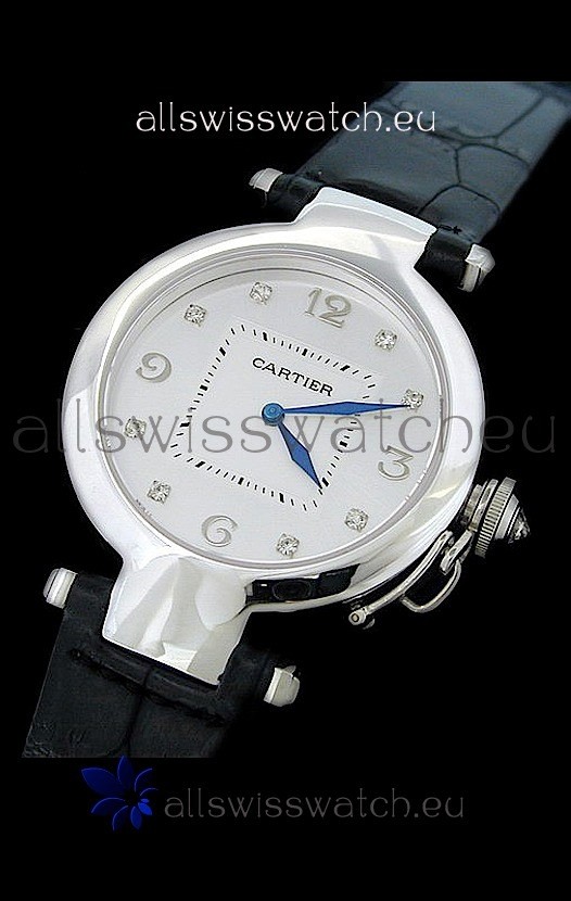 Cartier Pasha de Swiss Replica Automatic Watch in White Dial