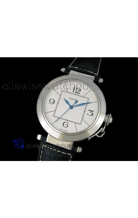 Cartier Pasha de Swiss Replica Automatic Watch in White Dial