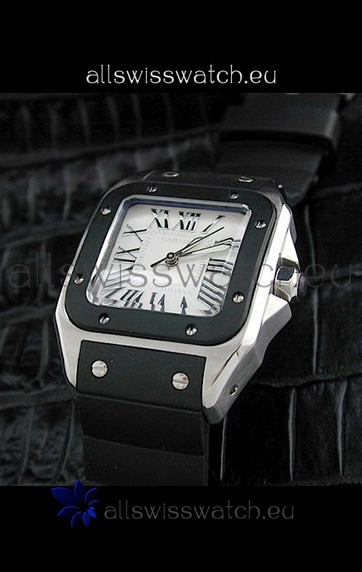 Cartier Santos Swiss Replica Watch in White Dial