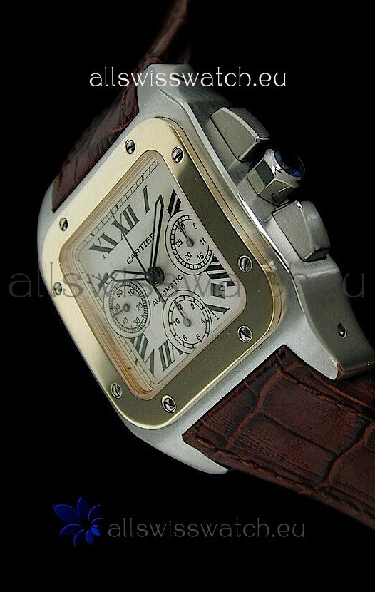 Cartier Santos Swiss Replica Watch in White Dial