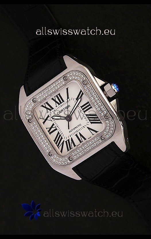 Cartier Santos in Swiss Replica Watch in White Dial