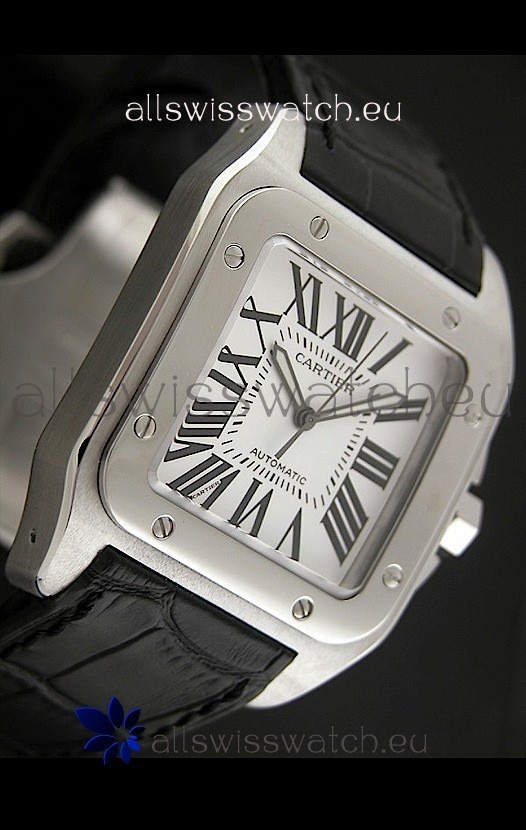 Cartier Santos Swiss Replica Watch in White Dial