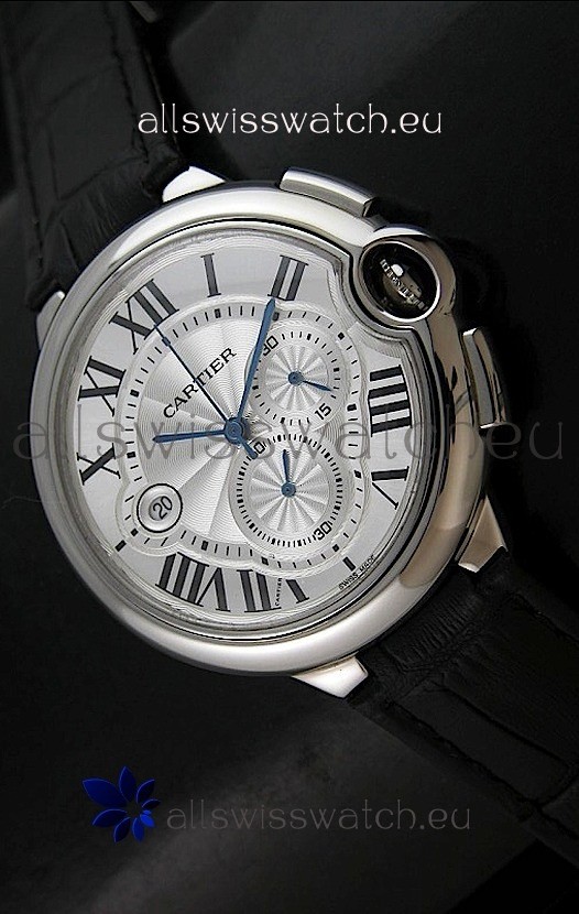 Cartier Ballon de Japanese Replica Watch in Silver White Dial