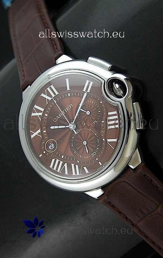 Cartier Ballon de Japanese Replica Watch in Brown Dial