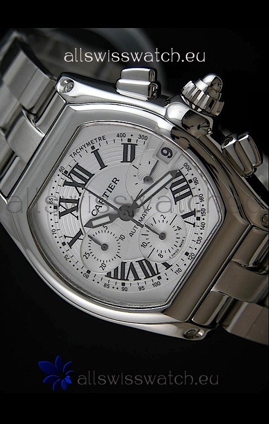 Cartier Roadster Swiss Replica Watch in White Dial
