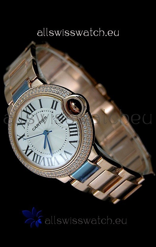 Cartier Balon de Swiss Replica Watch in White Dial