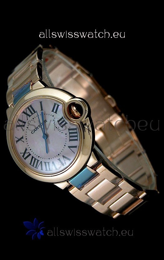 Cartier Balon de Swiss Replica Watch in Pink Dial