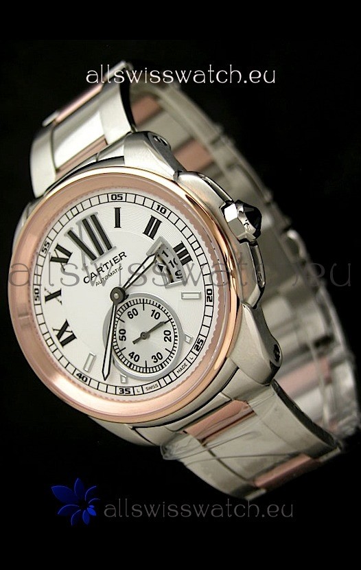 Calibre De Cartier Japanese Automatic Replica Watch in Two Tone