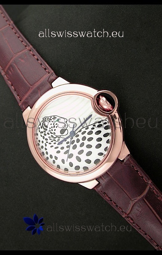 Ballon De Cartier Watch in Pink Gold Casing