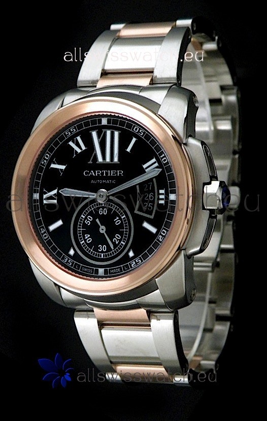 Cartier Calibre de Japanese Replica Rose Gold Watch