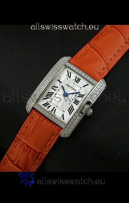 Cartier Louis Japanese Replica Ladies Diamond Watch