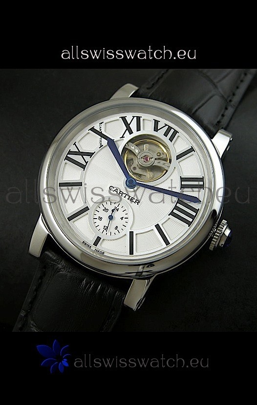 Ballon De Cartier Flying Tourbillon Japanese Replica Watch - Black Strap