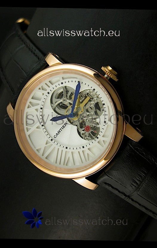 Rotonde De Cartier Cadran Love Japanese Replica Watch - Yellow Gold Case