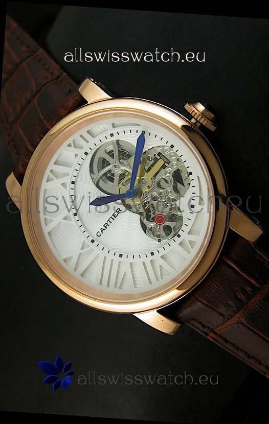 Rotonde De Cartier Cadran Love Japanese Replica Watch - Yellow Gold Case