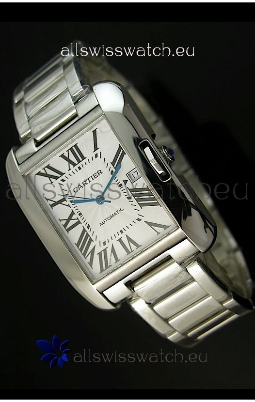 Cartier Tank Swiss Replica Watch in Stainless Steel Case