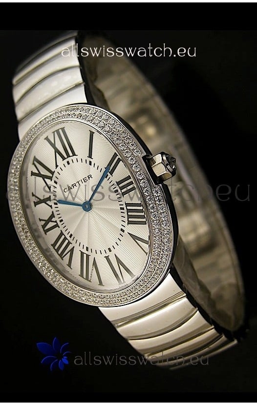 Cartier Baignoire Japanese Replica Watch with Diamonds Bezel