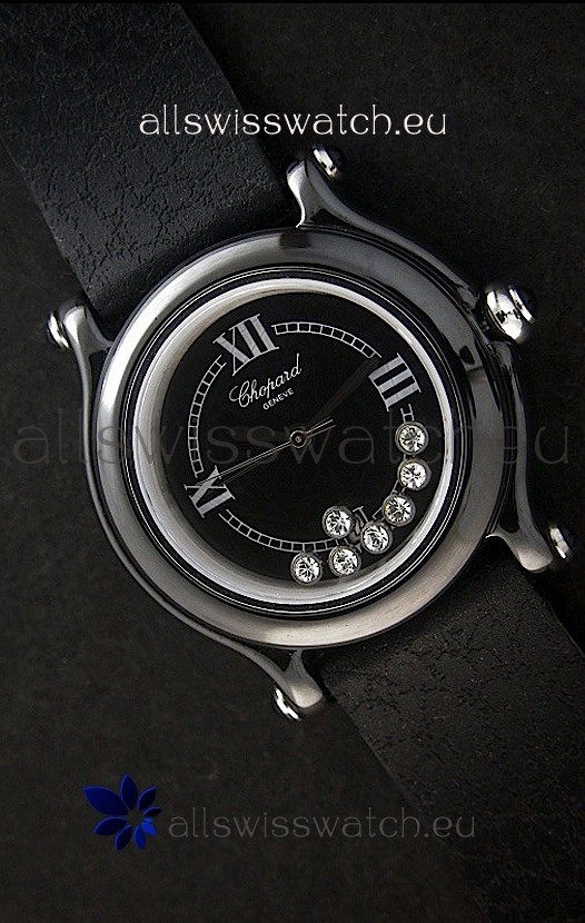 Chopard Happy Sport Japanese Replica Watch in Black Dial