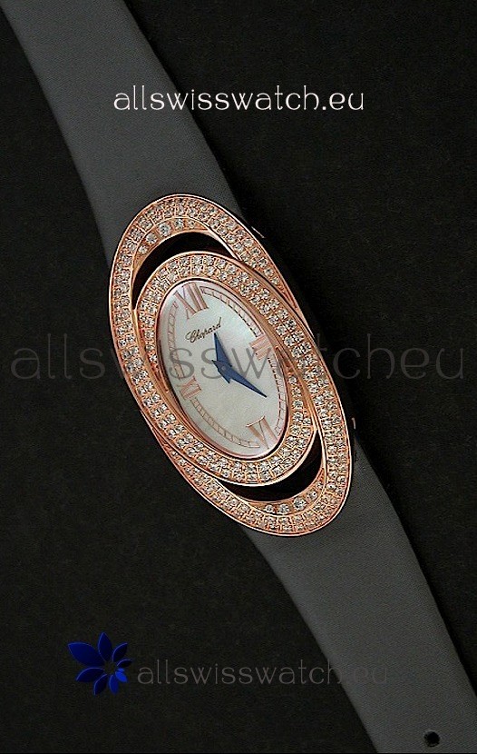 Chopard Xtravagza Swiss Replica Watch in Black Strap