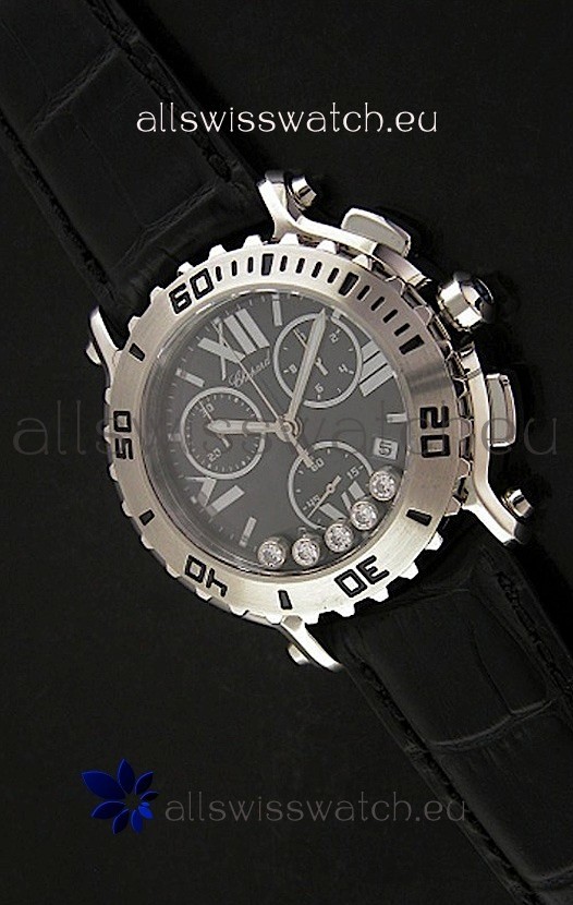 Chopard Happy Sport Swiss Replica Watch in Black Strap