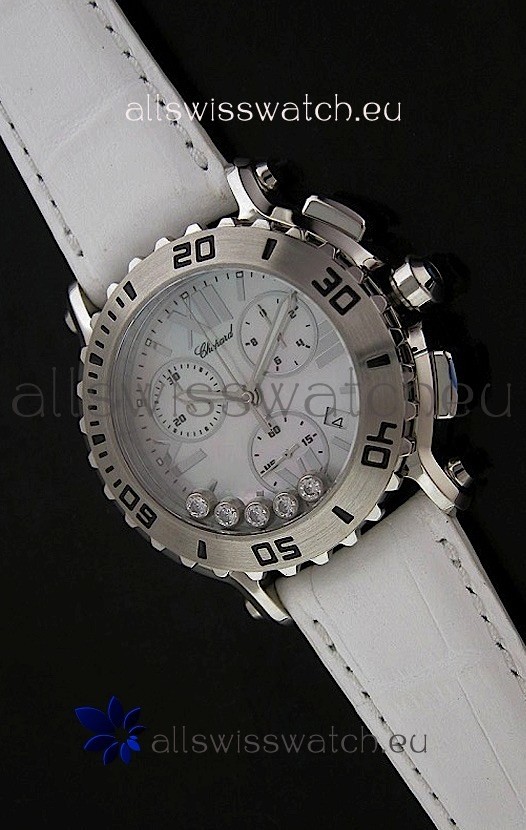 Chopard Happy Sport Swiss Replica Watch in White Strap