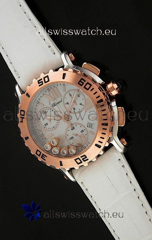 Chopard Happy Sport Swiss Replica Watch in White Strap