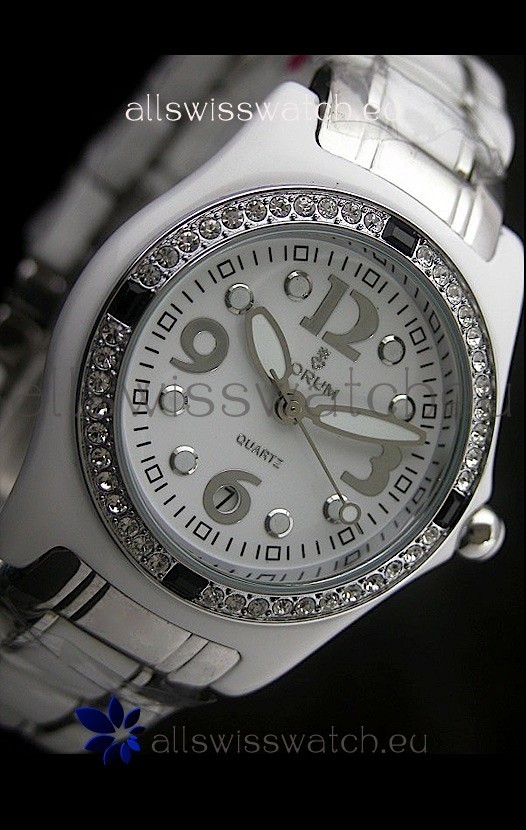 Corum Imitation Ceramics Japanese Replica Watch in White Dial