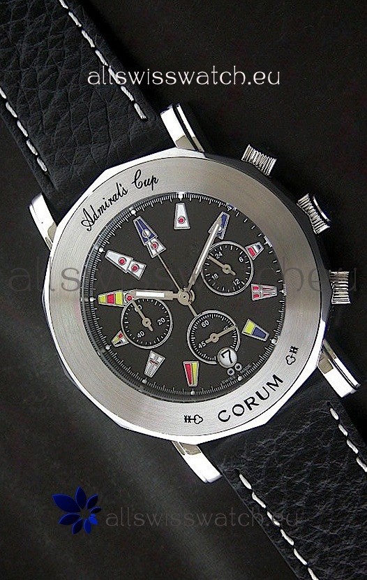 Corum Admiral's Cup Japanese Replica Watch in Black Dial