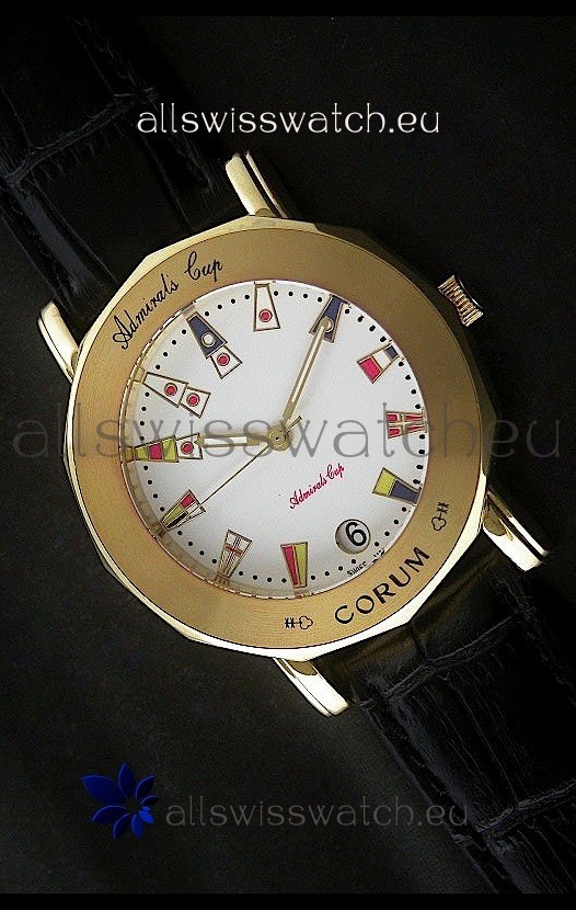 Corum Admiral's Cup Japanese Replica Watch in White Dial