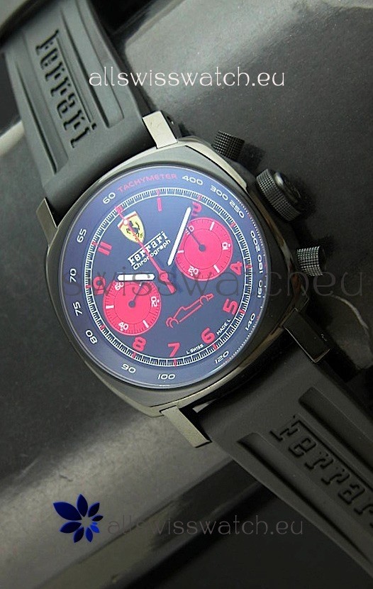 Ferrari Chronograph Swiss Replica Watch in Black Dial