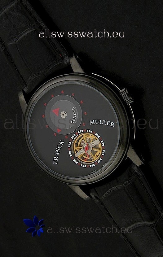 Franck Muller Classic Tourbillon Japanese Replica Watch in Black Strap