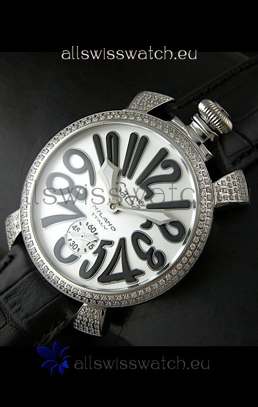 Gaga Milano Italy Manuale Replica Japanese Watch in Black Strap