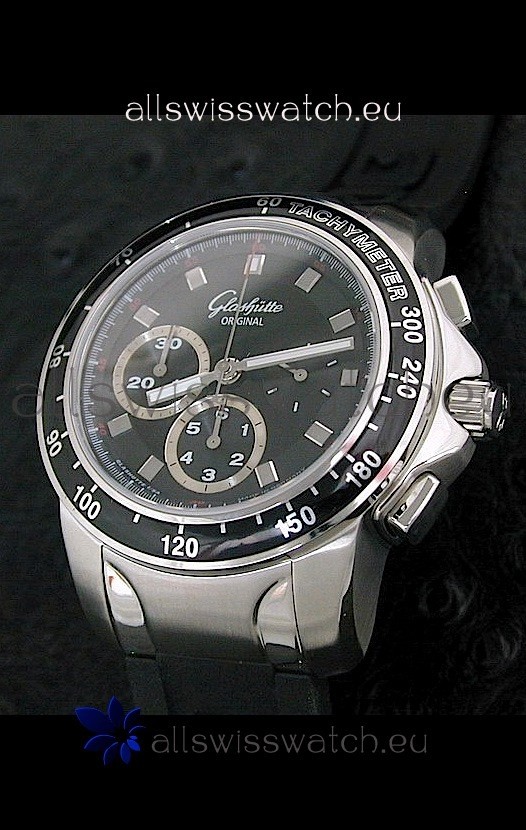 Glashuette Sport Evolution Swiss Chrono Watch in Black Dial