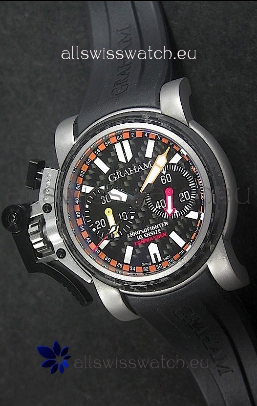 Graham Chronofighter Commander Swiss Replica Watch in Black Dial
