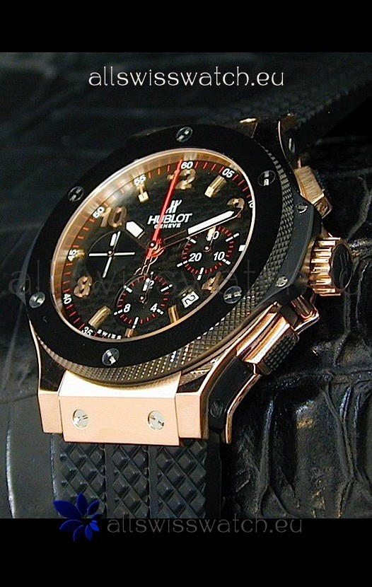 Hublot Big Bang Swiss Replica Watch in Rose Gold Case