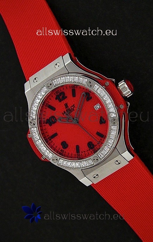 Hublot Big Bang Swiss Replica Watch in Red Dial/Strap