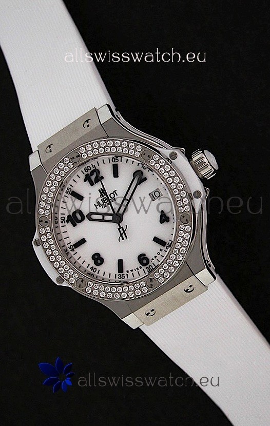 Hublot Big Bang King Swiss Quartz Watch in Faux Diamonds Plated