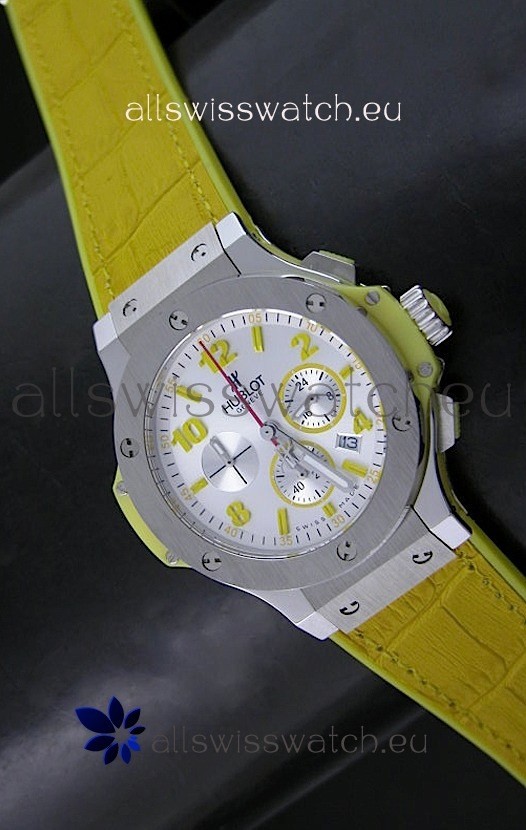 Hublot Big Bang Geneve Japanese Replica Watch in Aspen White Dial