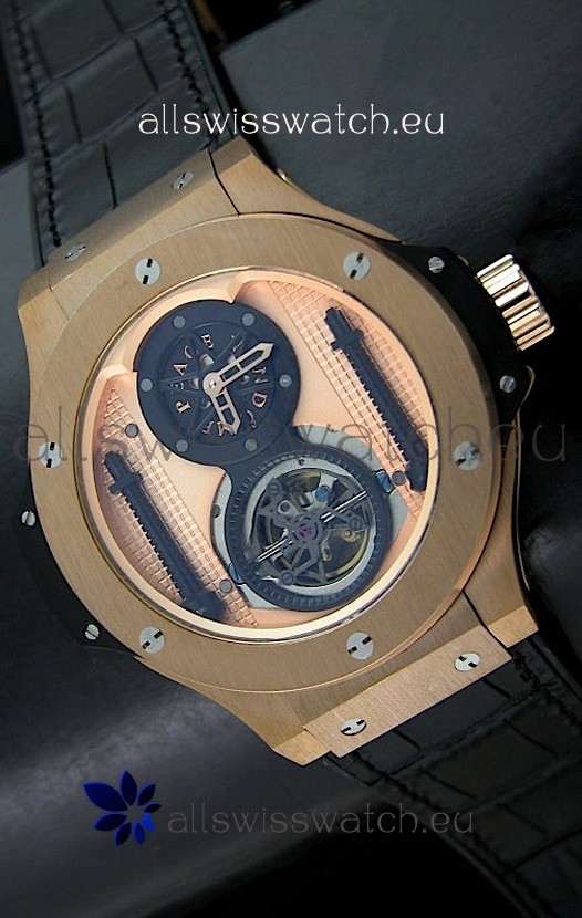 Hublot Big Bang King Power Tourbilon Japanese Replica Watch in Rose Gold