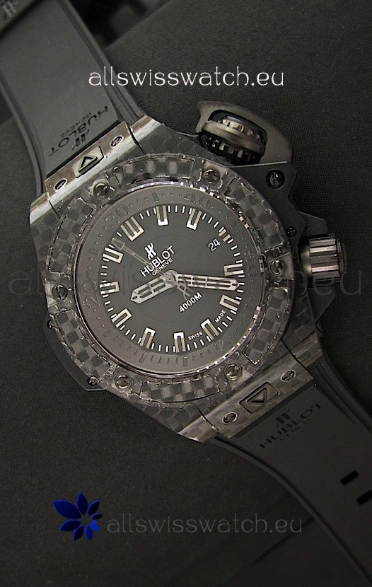 Hublot Diver 4000m Swiss Replica Watch Full Carbon Black Dial