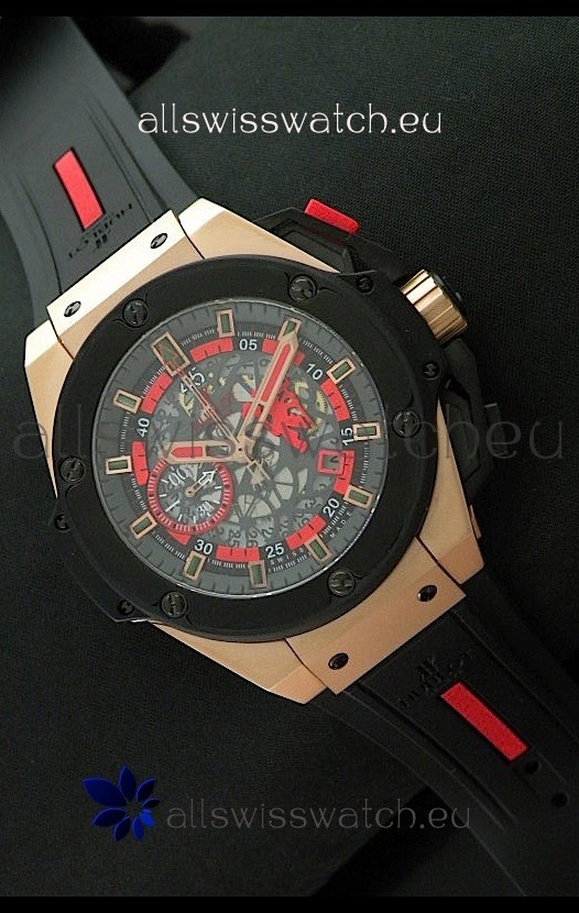 Hublot King Power Limited Edition Swiss Replica Rose Gold Watch 