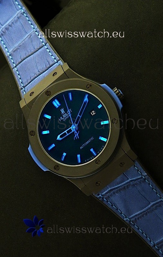 Hublot Big Bang Classic Fusion Ceramic Case Watch in Blue Strap
