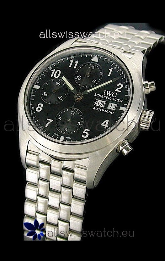 IWC Pilot Replica Watch in Black Dial
