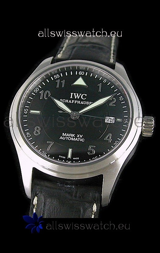 IWC Pilot MARK-XV Swiss Replica Watch in Black