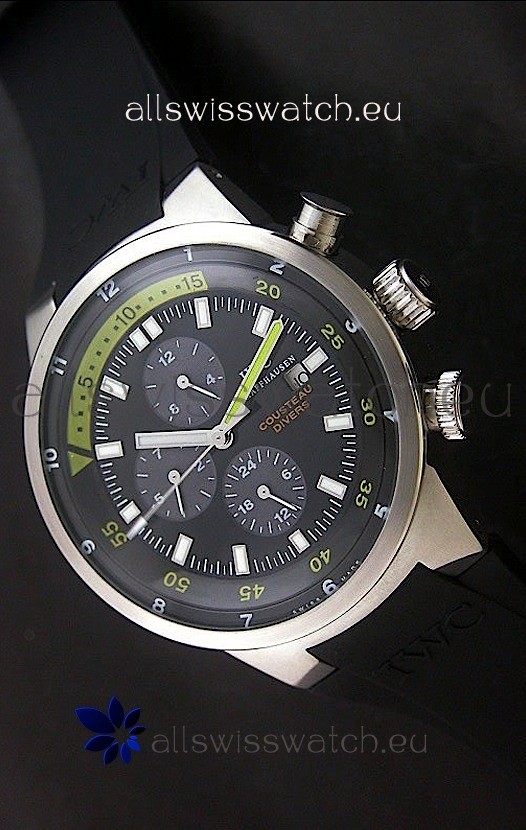 IWC Schaffhausen Cousteau Divers Japanese Replica Watch in Black