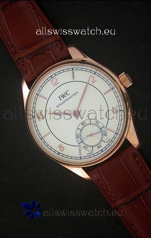 IWC Portuguese FA Jones Japanese Replica Watch in Rose Gold Casing
