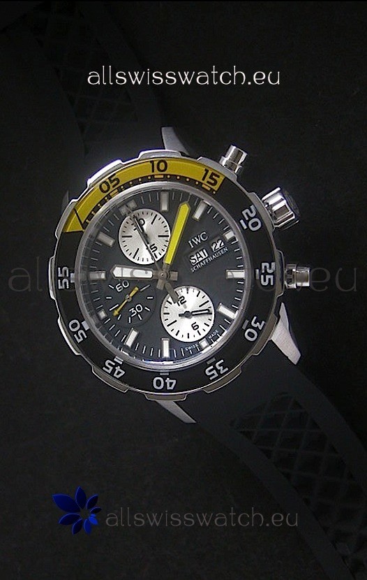 IWC Aquatimer Chronograph Swiss Replica Watch in Black Dial