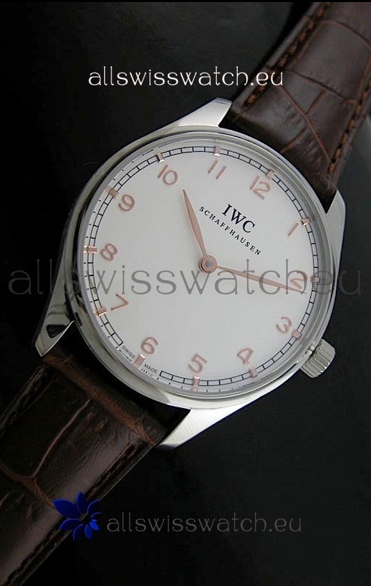 IWC Schaffhausen Japanese Replica Watch in White Dial