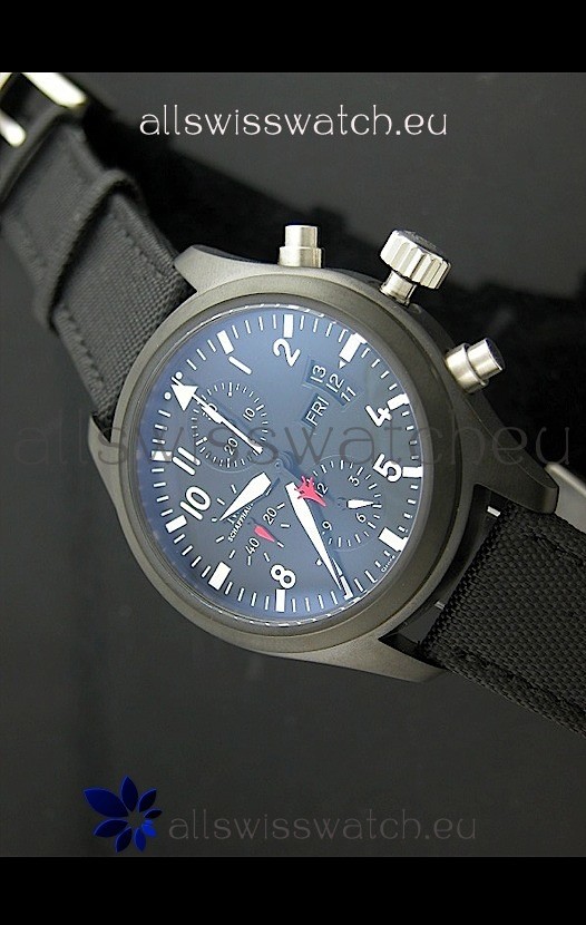 IWC Pilot Top Gun Automatic Swiss Replica Watch in Black PVD